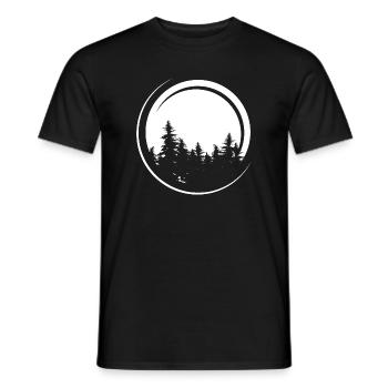 moon forest symbol fir forest moon symbol logo - Men's T-Shirt - black - Front - AI Model Male 178 light (178cm)