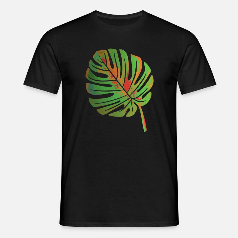 Monstera Blatt - Männer T-Shirt - Schwarz