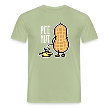 Lustig PEE-NUT  Nuss Erdnuss pinkeln Wortspiel - Männer T-Shirt - Sage - Vorne - AI Model Male 178 light (178cm)