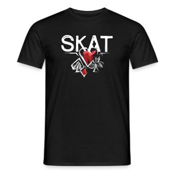Skat Illustration Spielfarben Herz Pik Spiel - Männer T-Shirt - Schwarz - Vorne - AI Model Male 178 light (178cm)