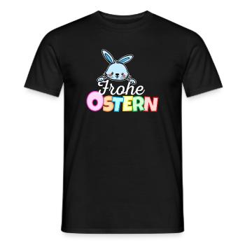 Osterhase Frohe Ostern Gesicht Süß Osterhäschen - Männer T-Shirt - Schwarz - Vorne - AI Model Male 178 light (178cm)