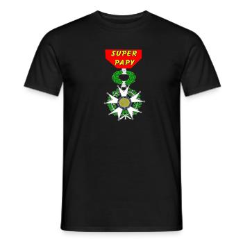 super papy - Men's T-Shirt - black - Front - AI Model Male 178 light (178cm)