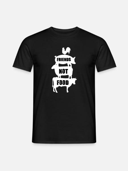 Animal friends not food - Männer T-Shirt - Schwarz
