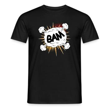 Bam comic fight cloud for your own texts & motifs - Men's T-Shirt - black - Front - AI Model Male 178 light (178cm)