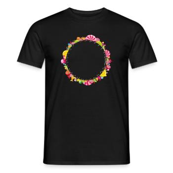 A round frame of sweets for your own texts - Men's T-Shirt - black - Front - AI Model Male 178 light (178cm)