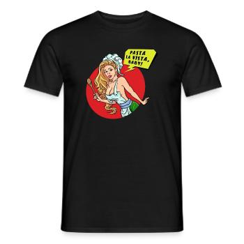 Spaghetti Sexy Woman Pasta Asciutta Italie - T-shirt homme - noir - Devant - AI Model Male 178 light (178cm)