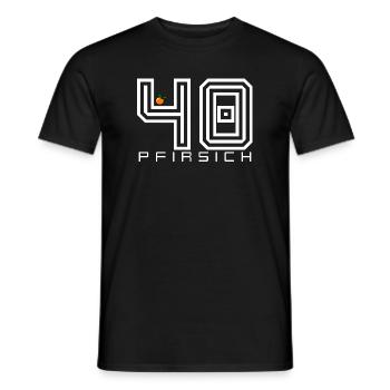 Pfirsich 40 Shirt Lustiger Geburtstag Spruch - Männer T-Shirt - Schwarz - Vorne - AI Model Male 178 light (178cm)