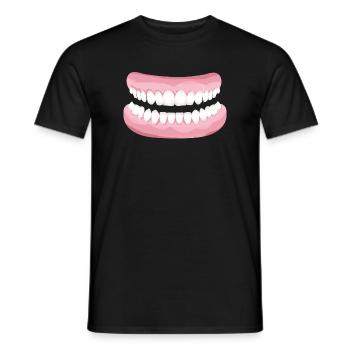 dents brillantes avec des dents propres et étincelantes - T-shirt homme - noir - Devant - AI Model Male 178 light (178cm)