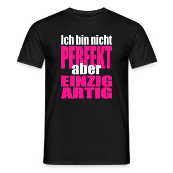 Nicht perfekt, einzigartig in Pink - Männer T-Shirt - Schwarz - Vorne - AI Model Male 178 light (178cm)