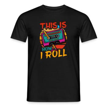 80 ' s 90 ' s Cassette anniversaire - T-shirt homme - noir - Devant - AI Model Male 178 light (178cm)