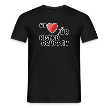 Risikogruppe Spruch Nächstenliebe Herz Virus - Männer T-Shirt - Schwarz - Vorne - AI Model Male 178 light (178cm)