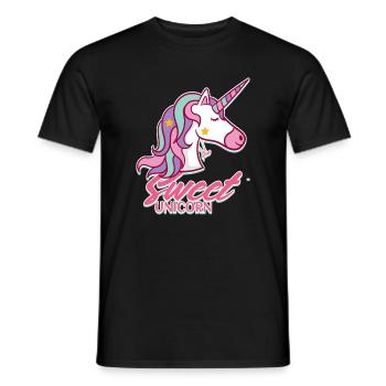 Süßer Unicorn Pastelltraum - Männer T-Shirt - Schwarz - Vorne - AI Model Male 178 light (178cm)