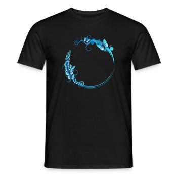 cadre papillon bleu pour vos propres textes - T-shirt homme - noir - Devant - AI Model Male 178 light (178cm)