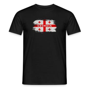 Drapeau vintage de Géorgie - T-shirt homme - noir - Devant - AI Model Male 178 light (178cm)