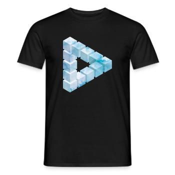 Eisblock Muster Design - Men's T-Shirt - black - Front - AI Model Male 178 light (178cm)