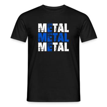 FINNISH METAL Finland Finnish Flag - Men's T-Shirt - black - Front - AI Model Male 178 light (178cm)