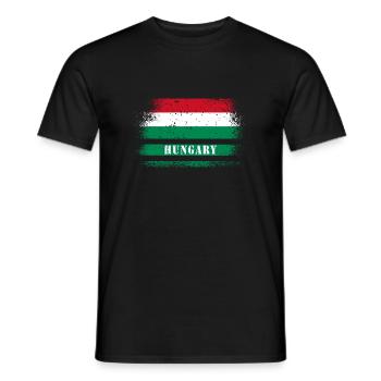 Hungary vintage flag - Men's T-Shirt - black - Front - AI Model Male 178 light (178cm)
