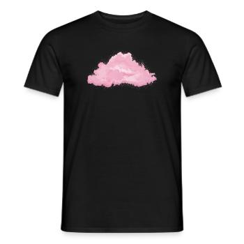 nuage blanc moelleux unique en rose - T-shirt homme - noir - Devant - AI Model Male 178 light (178cm)