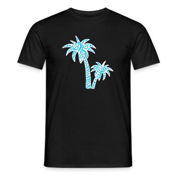 Tropic Wave Abstraktes Palmendesign - Männer T-Shirt - Schwarz - Vorne - AI Model Male 178 light (178cm)