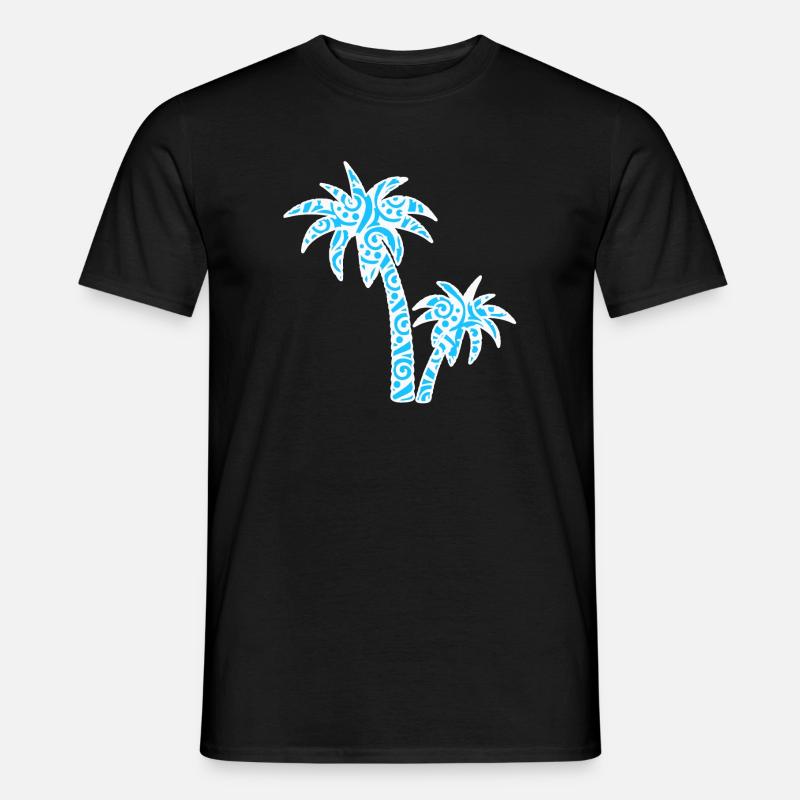 Tropic Wave Abstract Palm Design - T-shirt homme - noir
