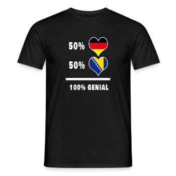 Deutschland und Bosnien Genial / Geschenk - Männer T-Shirt - Schwarz - Vorne - AI Model Male 178 light (178cm)