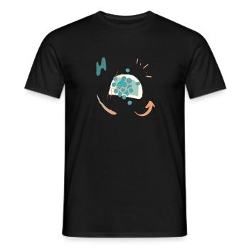 Design décontracté avec dégradé de couleur - T-shirt homme - noir - Devant - AI Model Male 178 light (178cm)