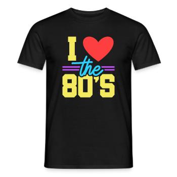 80er Achtziger - Männer T-Shirt - Schwarz - Vorne - AI Model Male 178 light (178cm)