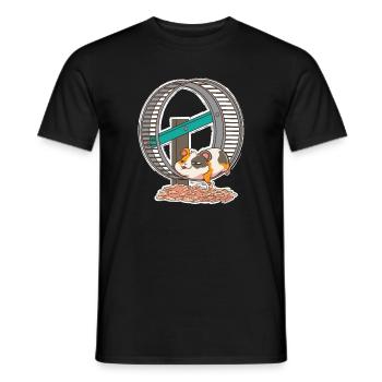 Hamsterrad Hamster Goldhamster - Männer T-Shirt - Schwarz - Vorne - AI Model Male 178 light (178cm)