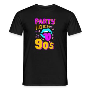 90s Party - Men's T-Shirt - black - Front - AI Model Male 178 light (178cm)