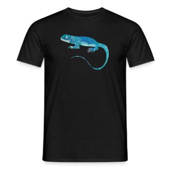 blauer Leguan Collage aus verschiedenen Muster - Männer T-Shirt - Schwarz - Vorne - AI Model Male 178 light (178cm)