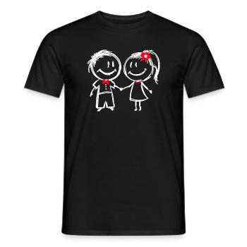 Couple Love Relationship Romance Valentine's Day - Men's T-Shirt - black - Front - AI Model Male 178 light (178cm)