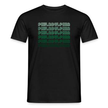 Dégradé typographique de Philadelphie - T-shirt homme - noir - Devant - AI Model Male 178 light (178cm)