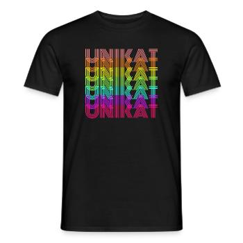 Unikat Bunt - Männer T-Shirt - Schwarz - Vorne - AI Model Male 178 light (178cm)