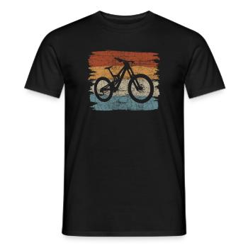 Retro Sunset Fahrrad-Silhouette - Männer T-Shirt - Schwarz - Vorne - AI Model Male 178 light (178cm)
