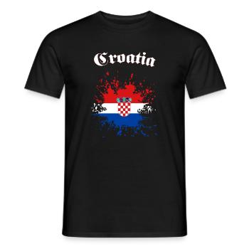 Kroatien Splatter Croatia - Männer T-Shirt - Schwarz - Vorne - AI Model Male 178 light (178cm)
