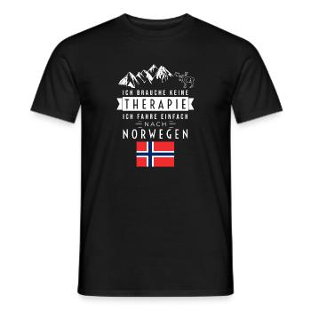 Ich brauche keine Therapie Norwegen Spruch - Männer T-Shirt - Schwarz - Vorne - AI Model Male 178 light (178cm)