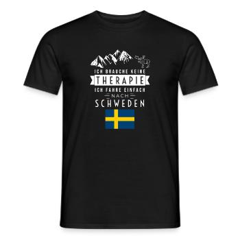 Ich brauche keine Therapie Schweden Spruch - Männer T-Shirt - Schwarz - Vorne - AI Model Male 178 light (178cm)