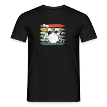 Drummer Drums - Men's T-Shirt - black - Front - AI Model Male 178 light (178cm)