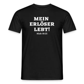 Mein Erlöser lebt Bibelvers Shirt - Männer T-Shirt - Schwarz - Vorne - AI Model Male 178 light (178cm)