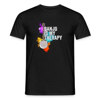 Banjo - Banjo ist meine Therapie - Männer T-Shirt - Schwarz - Vorne - AI Model Male 178 light (178cm)