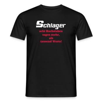 Schlager Party , Schlager Musik , Schlager Worte - Männer T-Shirt - Schwarz - Vorne - AI Model Male 178 light (178cm)