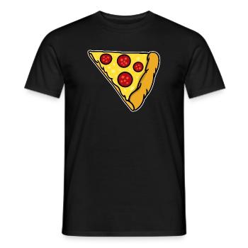 Partner look | Pizza love couple couple funny - Men's T-Shirt - black - Front - AI Model Male 178 light (178cm)