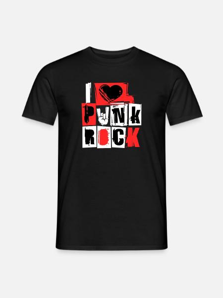 Ich Liebe Punkrock Punk Rock Musik Hardrock Metal - Männer T-Shirt - Schwarz