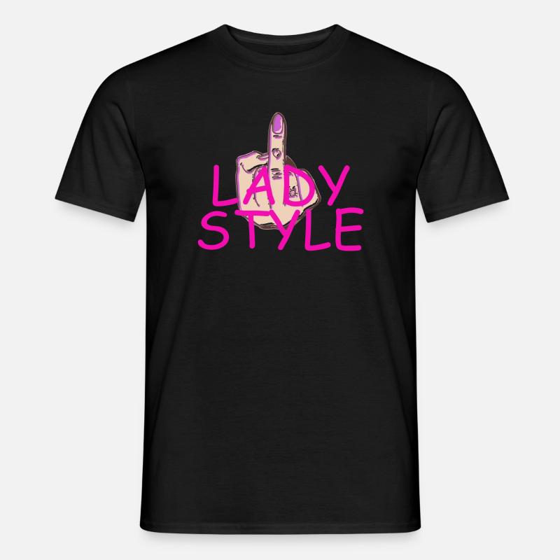 Lady Style Mittelfinger - Männer T-Shirt - Schwarz