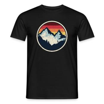 Retro Ridge Sunset Mountain Bike - Men's T-Shirt - black - Front - AI Model Male 178 light (178cm)