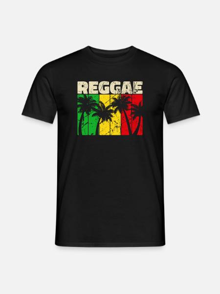 Reggae reggae music Jamaica vacation Caribbean palm trees - Men's T-Shirt - black