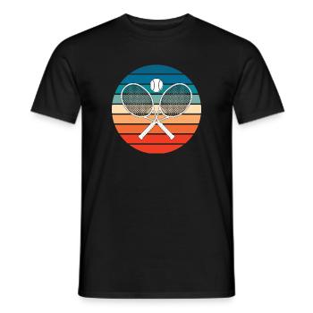 Tennis Crossed Tennis Racquets Retro - Men's T-Shirt - black - Front - AI Model Male 178 light (178cm)