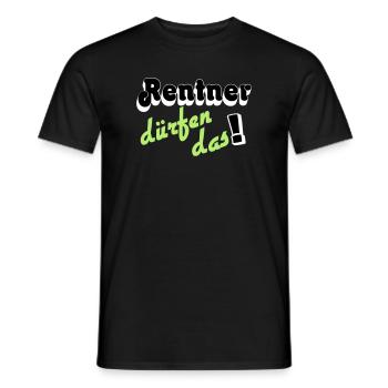 Rentner Spruch Neon Grün - Männer T-Shirt - Schwarz - Vorne - AI Model Male 178 light (178cm)
