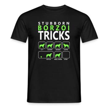 Stubborn Borzoi Tricks - Men's T-Shirt - black - Front - AI Model Male 178 light (178cm)