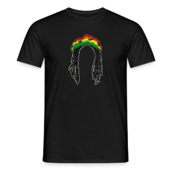 Rasta hairstyle braid hair reggae Jamaica chilling - Men's T-Shirt - black - Front - AI Model Male 178 light (178cm)